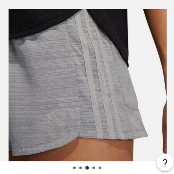 NEW Adidas Womens Pacer Shorts 3 Stripes Gray Athletic Climalite 3" Size Large - Picture 2 of 7